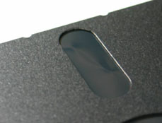 Detail of damaged 5.25" Nectaris floppy disk.